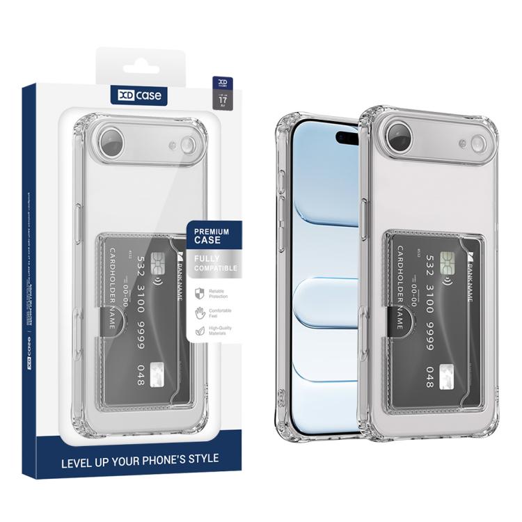 Custodia per telefono XDcase in TPU trasparente con slot per carte e foro di precisione., For iPhone 17 Pro Max, For iPhone 17 Pro, For iPhone 17, For iPhone Air