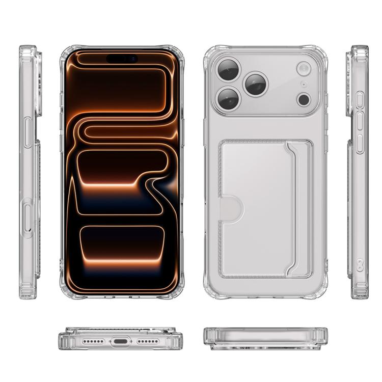 Custodia per telefono XDcase in TPU trasparente con slot per carte e foro di precisione., For iPhone 17 Pro Max, For iPhone 17 Pro, For iPhone 17, For iPhone Air