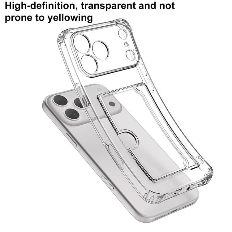 Custodia per telefono XDcase in TPU trasparente con slot per carte e foro di precisione., For iPhone 17 Pro Max, For iPhone 17 Pro, For iPhone 17, For iPhone Air