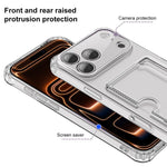 Custodia per telefono XDcase in TPU trasparente con slot per carte e foro di precisione., For iPhone 17 Pro Max, For iPhone 17 Pro, For iPhone 17, For iPhone Air