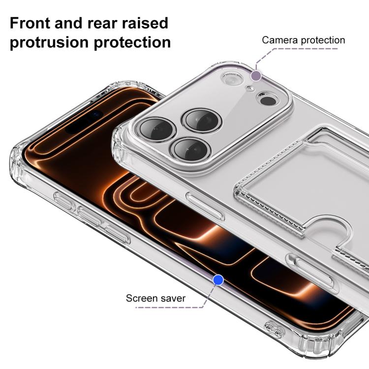 Custodia per telefono XDcase in TPU trasparente con slot per carte e foro di precisione., For iPhone 17 Pro Max, For iPhone 17 Pro, For iPhone 17, For iPhone Air