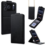 Cover a libro verticale in similpelle vegana tinta unita con tracolla, For iPhone 17e / 16e, For iPhone 17 Pro Max, For iPhone 17 Pro, For iPhone 17, For iPhone Air, For iPhone 16 Pro Max