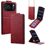 Cover a libro verticale in similpelle vegana tinta unita con tracolla, For iPhone 17e / 16e, For iPhone 17 Pro Max, For iPhone 17 Pro, For iPhone 17, For iPhone Air, For iPhone 16 Pro Max