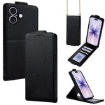 Cover a libro verticale in similpelle vegana tinta unita con tracolla, For iPhone 17e / 16e, For iPhone 17 Pro Max, For iPhone 17 Pro, For iPhone 17, For iPhone Air, For iPhone 16 Pro Max