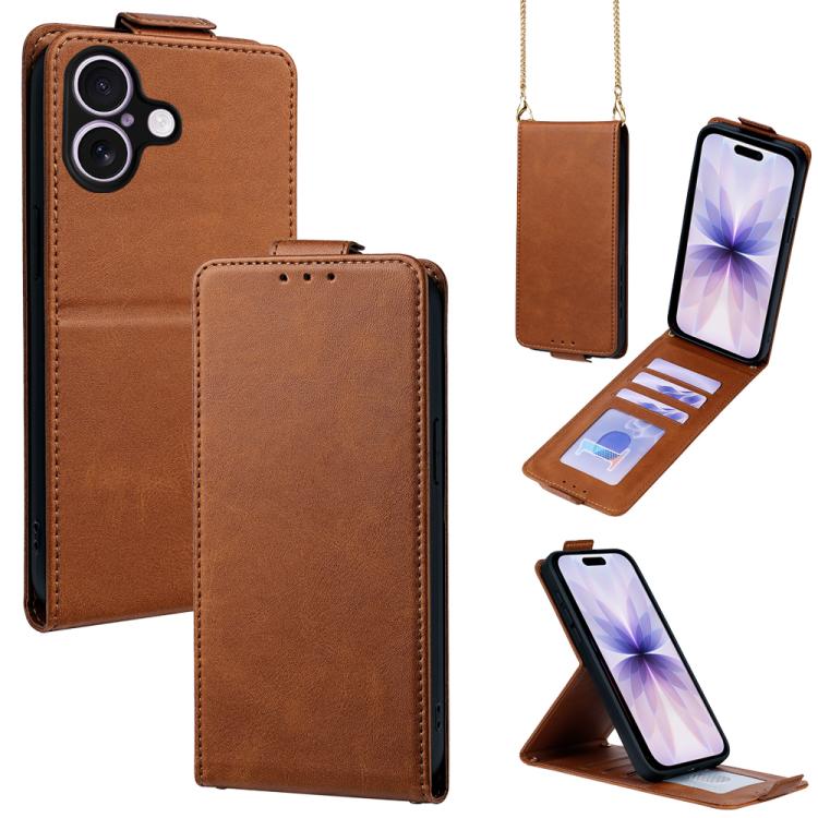 Cover a libro verticale in similpelle vegana tinta unita con tracolla, For iPhone 17e / 16e, For iPhone 17 Pro Max, For iPhone 17 Pro, For iPhone 17, For iPhone Air, For iPhone 16 Pro Max