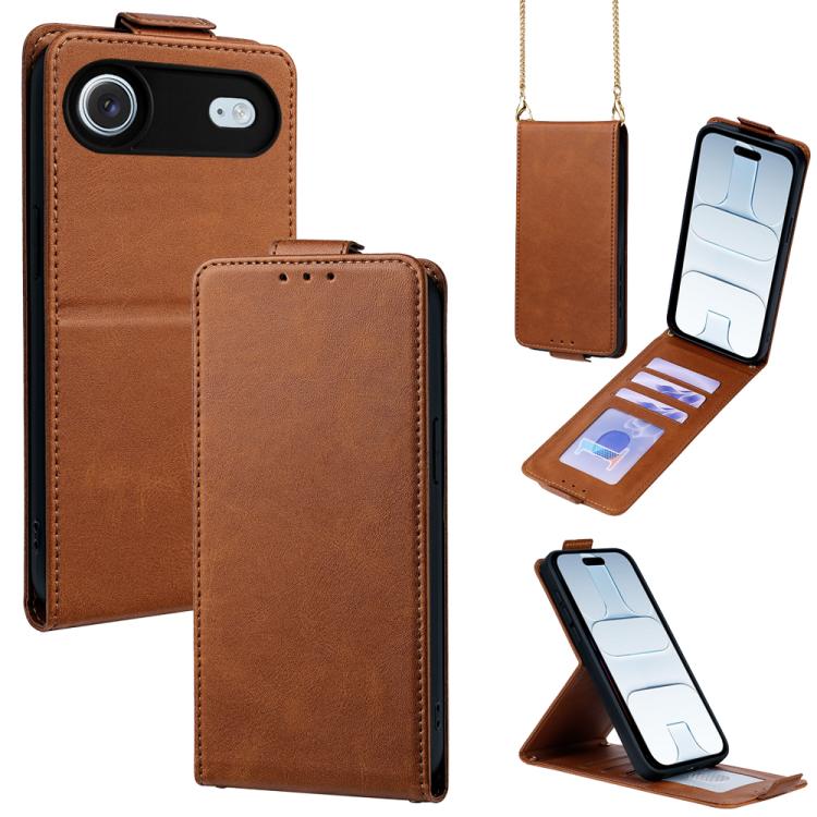 Cover a libro verticale in similpelle vegana tinta unita con tracolla, For iPhone 17e / 16e, For iPhone 17 Pro Max, For iPhone 17 Pro, For iPhone 17, For iPhone Air, For iPhone 16 Pro Max