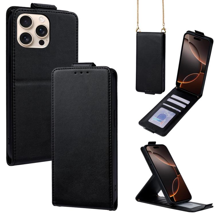 Cover a libro verticale in similpelle vegana tinta unita con tracolla, For iPhone 17e / 16e, For iPhone 17 Pro Max, For iPhone 17 Pro, For iPhone 17, For iPhone Air, For iPhone 16 Pro Max
