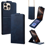 Cover a libro verticale in similpelle vegana tinta unita con tracolla, For iPhone 17e / 16e, For iPhone 17 Pro Max, For iPhone 17 Pro, For iPhone 17, For iPhone Air, For iPhone 16 Pro Max
