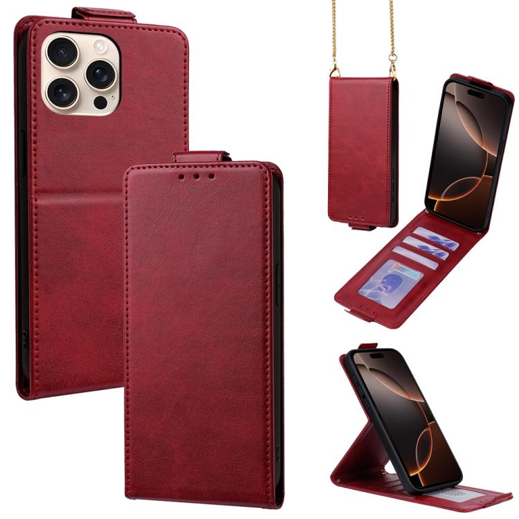 Cover a libro verticale in similpelle vegana tinta unita con tracolla, For iPhone 17e / 16e, For iPhone 17 Pro Max, For iPhone 17 Pro, For iPhone 17, For iPhone Air, For iPhone 16 Pro Max