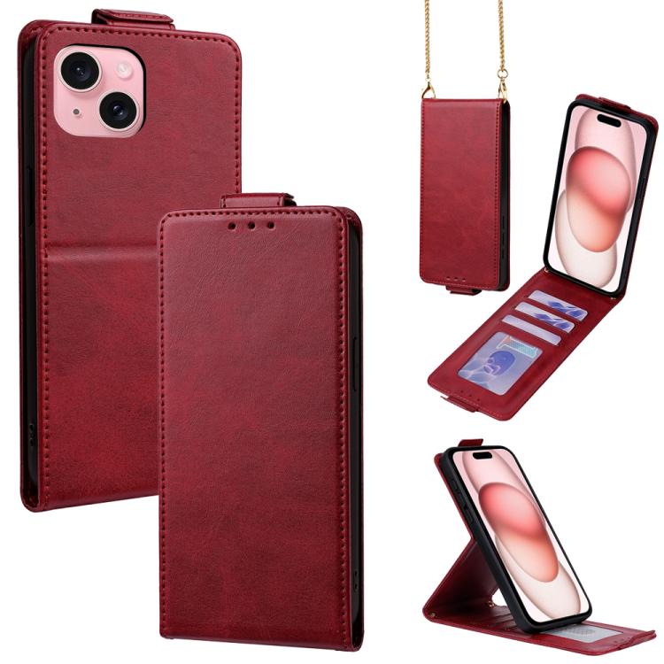 Cover a libro verticale in similpelle vegana tinta unita con tracolla, For iPhone 15, For iPhone 14 Plus, For iPhone 14, For iPhone 14 Pro, For iPhone 14 Pro Max, For iPhone 13 Pro Max