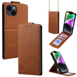 Cover a libro verticale in similpelle vegana tinta unita con tracolla, For iPhone 15, For iPhone 14 Plus, For iPhone 14, For iPhone 14 Pro, For iPhone 14 Pro Max, For iPhone 13 Pro Max