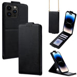 Cover a libro verticale in similpelle vegana tinta unita con tracolla, For iPhone 15, For iPhone 14 Plus, For iPhone 14, For iPhone 14 Pro, For iPhone 14 Pro Max, For iPhone 13 Pro Max