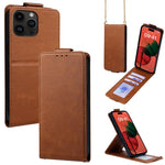 Cover a libro verticale in similpelle vegana tinta unita con tracolla, For iPhone 15, For iPhone 14 Plus, For iPhone 14, For iPhone 14 Pro, For iPhone 14 Pro Max, For iPhone 13 Pro Max