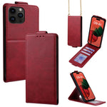 Cover a libro verticale in similpelle vegana tinta unita con tracolla, For iPhone 15, For iPhone 14 Plus, For iPhone 14, For iPhone 14 Pro, For iPhone 14 Pro Max, For iPhone 13 Pro Max