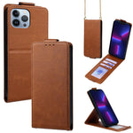 Cover a libro verticale in similpelle vegana tinta unita con tracolla, For iPhone 15, For iPhone 14 Plus, For iPhone 14, For iPhone 14 Pro, For iPhone 14 Pro Max, For iPhone 13 Pro Max