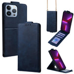 Cover a libro verticale in similpelle vegana tinta unita con tracolla, For iPhone 13 Pro, For iPhone 13, For iPhone 13 mini, For iPhone 12 / 12 Pro, For iPhone 12 Pro Max, For iPhone 12 mini
