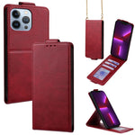 Cover a libro verticale in similpelle vegana tinta unita con tracolla, For iPhone 13 Pro, For iPhone 13, For iPhone 13 mini, For iPhone 12 / 12 Pro, For iPhone 12 Pro Max, For iPhone 12 mini