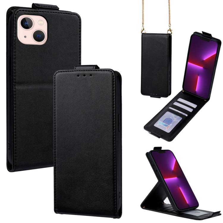 Cover a libro verticale in similpelle vegana tinta unita con tracolla, For iPhone 13 Pro, For iPhone 13, For iPhone 13 mini, For iPhone 12 / 12 Pro, For iPhone 12 Pro Max, For iPhone 12 mini