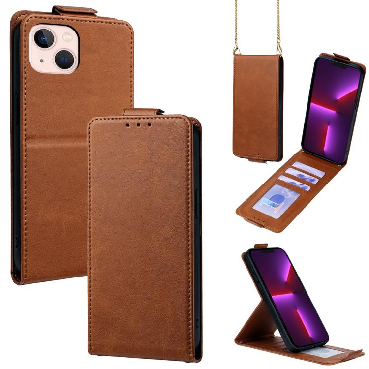 Cover a libro verticale in similpelle vegana tinta unita con tracolla, For iPhone 13 Pro, For iPhone 13, For iPhone 13 mini, For iPhone 12 / 12 Pro, For iPhone 12 Pro Max, For iPhone 12 mini