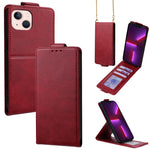 Cover a libro verticale in similpelle vegana tinta unita con tracolla, For iPhone 13 Pro, For iPhone 13, For iPhone 13 mini, For iPhone 12 / 12 Pro, For iPhone 12 Pro Max, For iPhone 12 mini