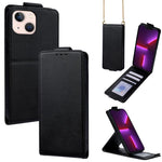 Cover a libro verticale in similpelle vegana tinta unita con tracolla, For iPhone 13 Pro, For iPhone 13, For iPhone 13 mini, For iPhone 12 / 12 Pro, For iPhone 12 Pro Max, For iPhone 12 mini