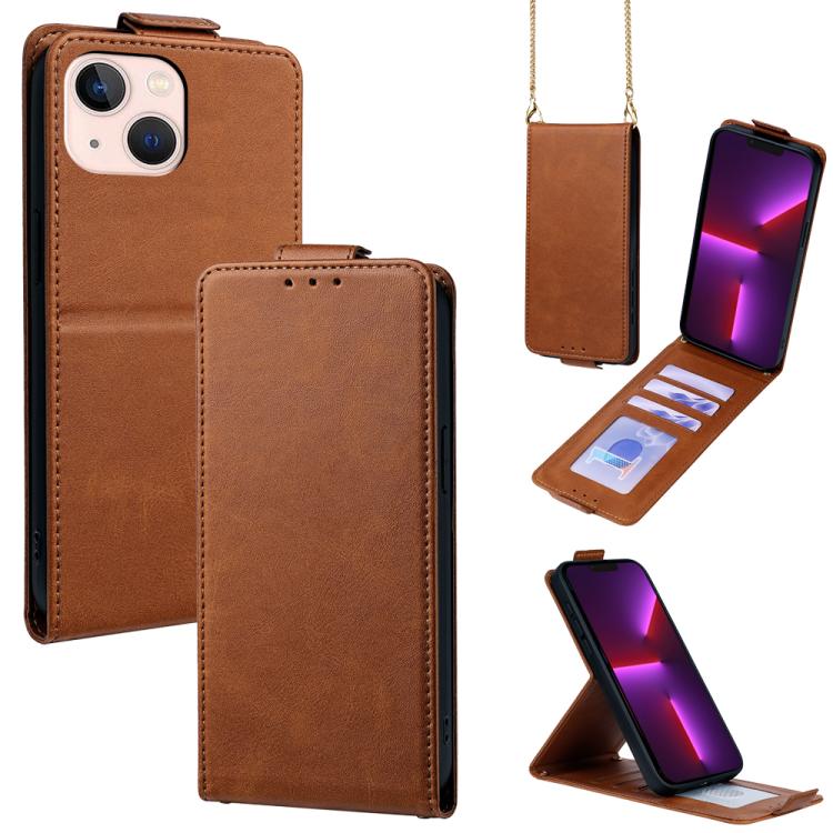 Cover a libro verticale in similpelle vegana tinta unita con tracolla, For iPhone 13 Pro, For iPhone 13, For iPhone 13 mini, For iPhone 12 / 12 Pro, For iPhone 12 Pro Max, For iPhone 12 mini
