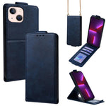 Cover a libro verticale in similpelle vegana tinta unita con tracolla, For iPhone 13 Pro, For iPhone 13, For iPhone 13 mini, For iPhone 12 / 12 Pro, For iPhone 12 Pro Max, For iPhone 12 mini