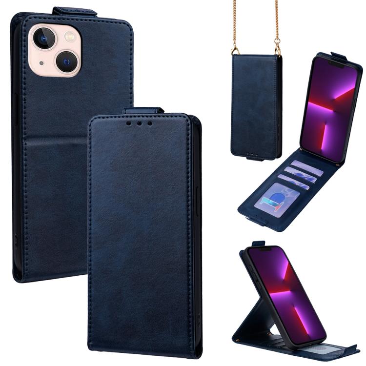 Cover a libro verticale in similpelle vegana tinta unita con tracolla, For iPhone 13 Pro, For iPhone 13, For iPhone 13 mini, For iPhone 12 / 12 Pro, For iPhone 12 Pro Max, For iPhone 12 mini