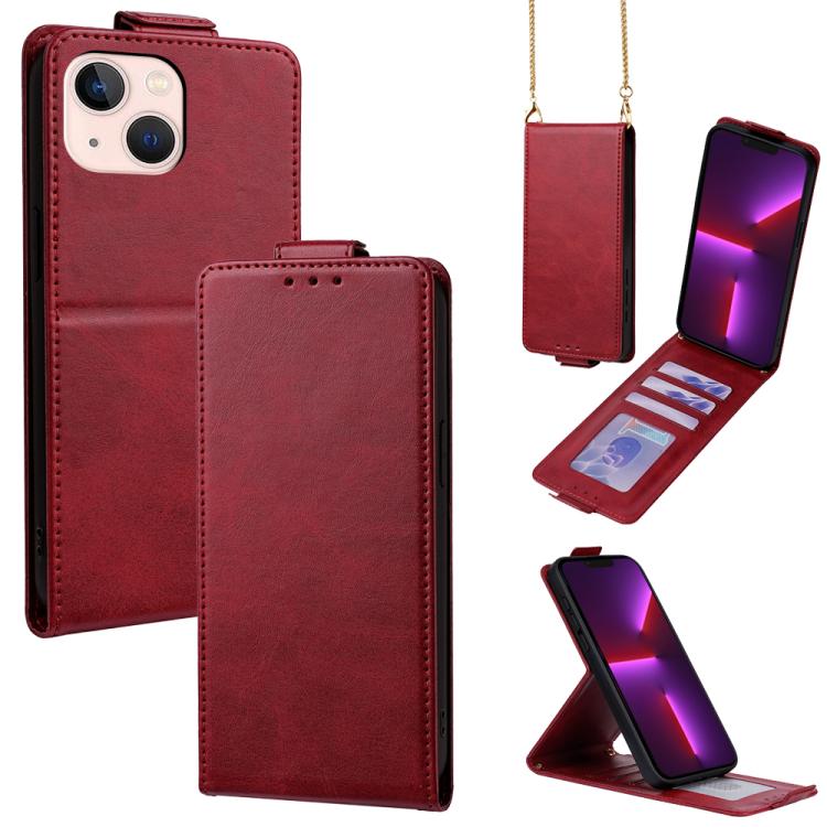 Cover a libro verticale in similpelle vegana tinta unita con tracolla, For iPhone 13 Pro, For iPhone 13, For iPhone 13 mini, For iPhone 12 / 12 Pro, For iPhone 12 Pro Max, For iPhone 12 mini