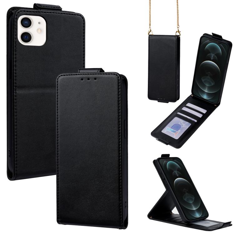 Cover a libro verticale in similpelle vegana tinta unita con tracolla, For iPhone 13 Pro, For iPhone 13, For iPhone 13 mini, For iPhone 12 / 12 Pro, For iPhone 12 Pro Max, For iPhone 12 mini