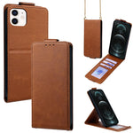 Cover a libro verticale in similpelle vegana tinta unita con tracolla, For iPhone 13 Pro, For iPhone 13, For iPhone 13 mini, For iPhone 12 / 12 Pro, For iPhone 12 Pro Max, For iPhone 12 mini