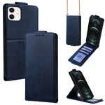 Cover a libro verticale in similpelle vegana tinta unita con tracolla, For iPhone 13 Pro, For iPhone 13, For iPhone 13 mini, For iPhone 12 / 12 Pro, For iPhone 12 Pro Max, For iPhone 12 mini