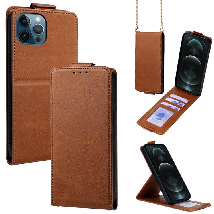 Cover a libro verticale in similpelle vegana tinta unita con tracolla, For iPhone 13 Pro, For iPhone 13, For iPhone 13 mini, For iPhone 12 / 12 Pro, For iPhone 12 Pro Max, For iPhone 12 mini