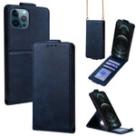 Cover a libro verticale in similpelle vegana tinta unita con tracolla, For iPhone 13 Pro, For iPhone 13, For iPhone 13 mini, For iPhone 12 / 12 Pro, For iPhone 12 Pro Max, For iPhone 12 mini