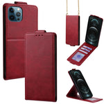 Cover a libro verticale in similpelle vegana tinta unita con tracolla, For iPhone 13 Pro, For iPhone 13, For iPhone 13 mini, For iPhone 12 / 12 Pro, For iPhone 12 Pro Max, For iPhone 12 mini