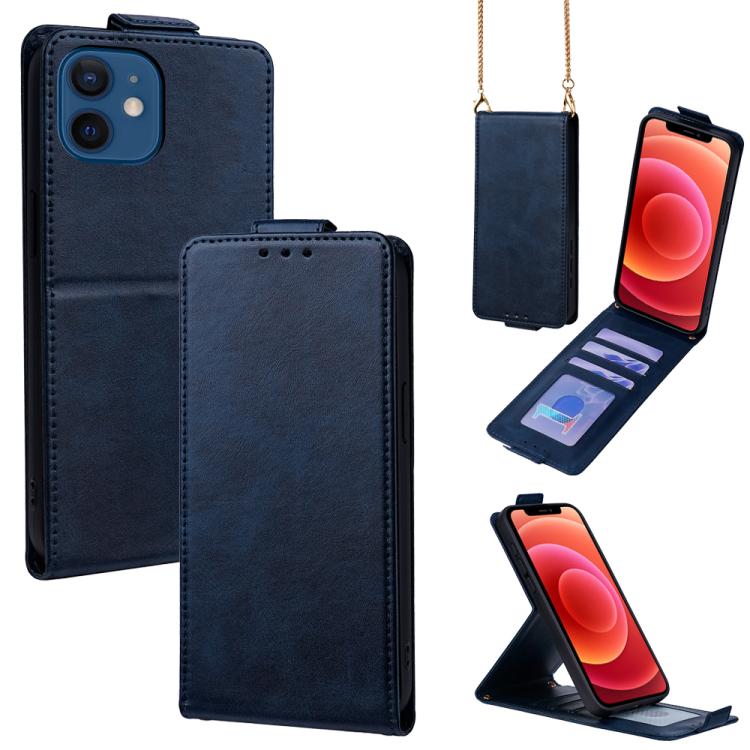Cover a libro verticale in similpelle vegana tinta unita con tracolla, For iPhone 13 Pro, For iPhone 13, For iPhone 13 mini, For iPhone 12 / 12 Pro, For iPhone 12 Pro Max, For iPhone 12 mini