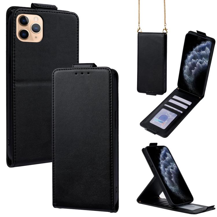 Cover a libro verticale in similpelle vegana tinta unita con tracolla, For iPhone 11 Pro Max, For iPhone 11, For iPhone 11 Pro