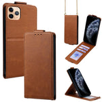Cover a libro verticale in similpelle vegana tinta unita con tracolla, For iPhone 11 Pro Max, For iPhone 11, For iPhone 11 Pro