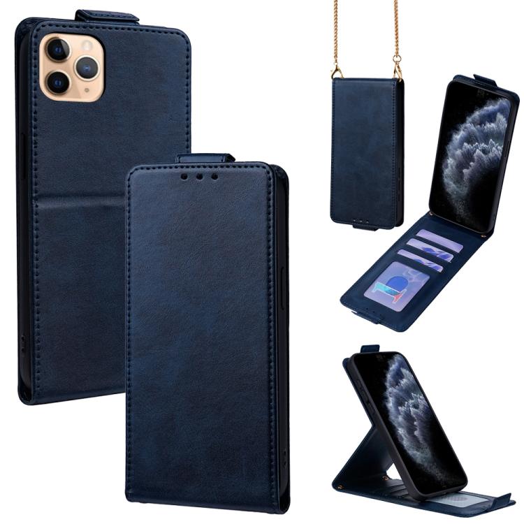 Cover a libro verticale in similpelle vegana tinta unita con tracolla, For iPhone 11 Pro Max, For iPhone 11, For iPhone 11 Pro