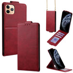 Cover a libro verticale in similpelle vegana tinta unita con tracolla, For iPhone 11 Pro Max, For iPhone 11, For iPhone 11 Pro
