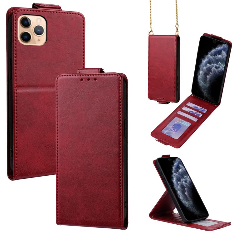 Cover a libro verticale in similpelle vegana tinta unita con tracolla, For iPhone 11 Pro Max, For iPhone 11, For iPhone 11 Pro