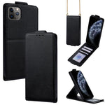 Cover a libro verticale in similpelle vegana tinta unita con tracolla, For iPhone 11 Pro Max, For iPhone 11, For iPhone 11 Pro
