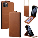 Cover a libro verticale in similpelle vegana tinta unita con tracolla, For iPhone 11 Pro Max, For iPhone 11, For iPhone 11 Pro