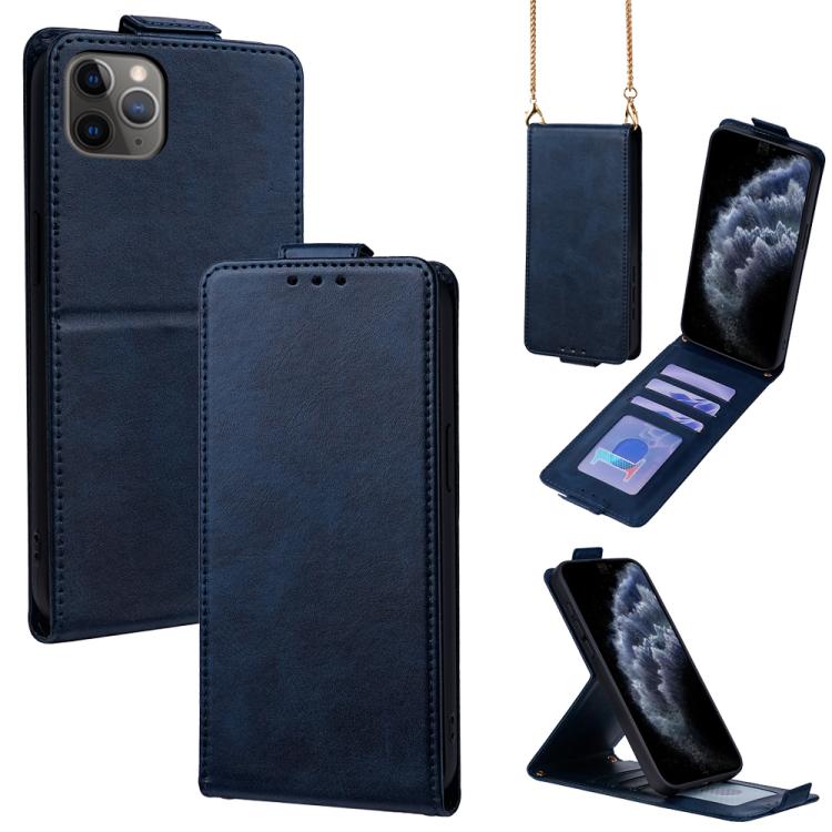 Cover a libro verticale in similpelle vegana tinta unita con tracolla, For iPhone 11 Pro Max, For iPhone 11, For iPhone 11 Pro