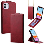 Cover a libro verticale in similpelle vegana tinta unita con tracolla, For iPhone 11 Pro Max, For iPhone 11, For iPhone 11 Pro