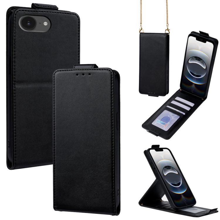 Cover a libro verticale in similpelle vegana tinta unita con tracolla, For iPhone 17e / 16e, For iPhone 17 Pro Max, For iPhone 17 Pro, For iPhone 17, For iPhone Air, For iPhone 16 Pro Max