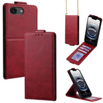 Cover a libro verticale in similpelle vegana tinta unita con tracolla, For iPhone 17e / 16e, For iPhone 17 Pro Max, For iPhone 17 Pro, For iPhone 17, For iPhone Air, For iPhone 16 Pro Max