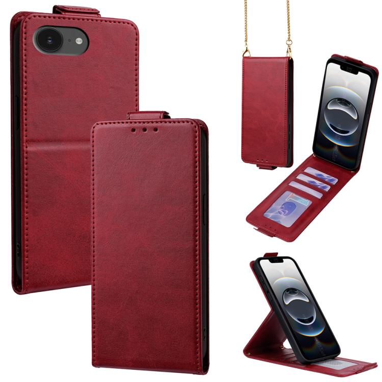Cover a libro verticale in similpelle vegana tinta unita con tracolla, For iPhone 17e / 16e, For iPhone 17 Pro Max, For iPhone 17 Pro, For iPhone 17, For iPhone Air, For iPhone 16 Pro Max
