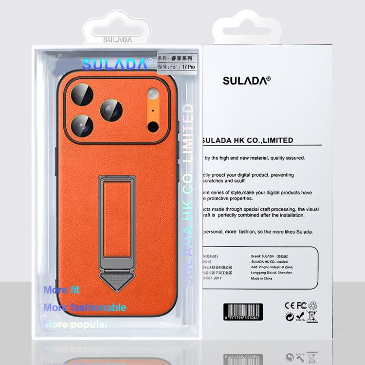Custodia per telefono SULADA con cinturino da polso, supporto metallico nascosto e similpelle., For iPhone 17 Pro Max, For iPhone 17 Pro, For iPhone 17, For iPhone 16 Pro Max, For iPhone 16 Pro, For iPhone 16