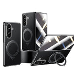 Custodia per telefono SULADA in vera pelle con supporto magnetico girevole e pellicola protettiva integrata., For Samsung Galaxy Z Fold7 5G